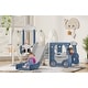 preview thumbnail 1 of 5, 5 in 1 Toddler Slide and Swing Set, Kid Slide for Toddlers Age 1-3, Bus Themed Baby Slide, Playset Playground Blue Gray