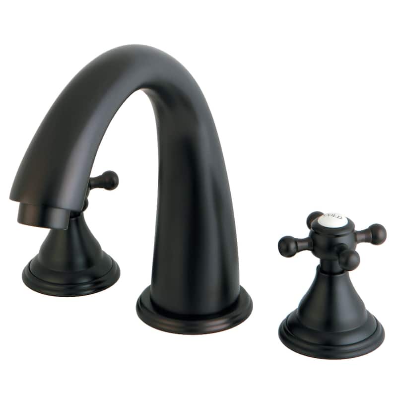 Kingston Brass Vintage Deck Mounted Roman Tub Filler with Cross - Oil Rubbed Bronze