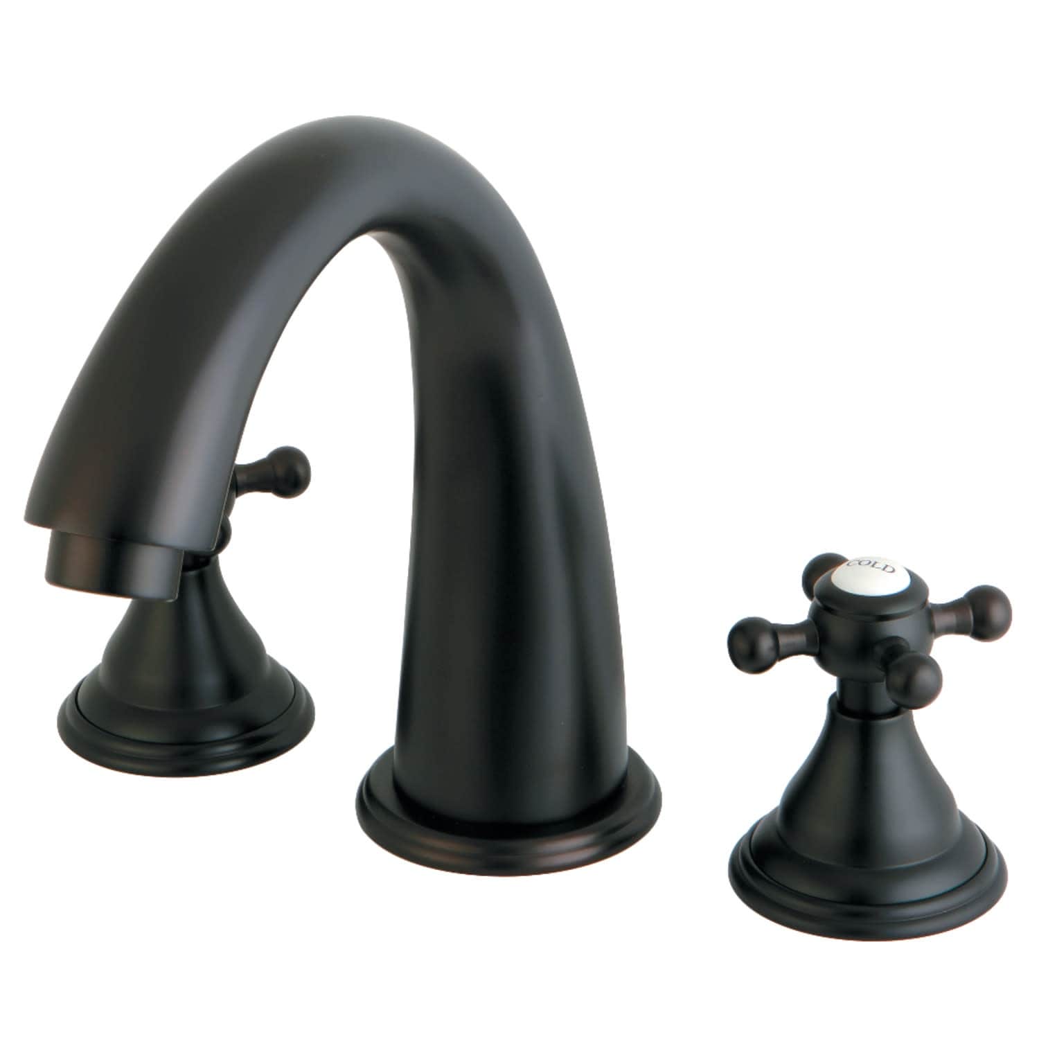 Kingston Brass Vintage Deck Mounted Roman Tub Filler with Cross