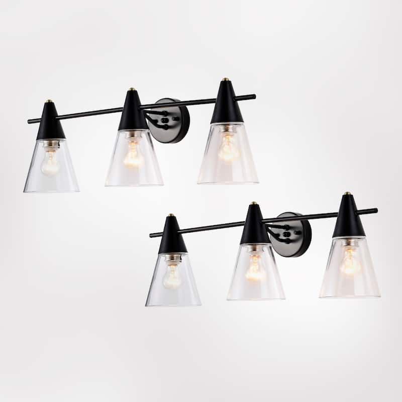 29 Inch Matte Black Wall Sconces 3-Lighted (SOLD AS A PAIR)