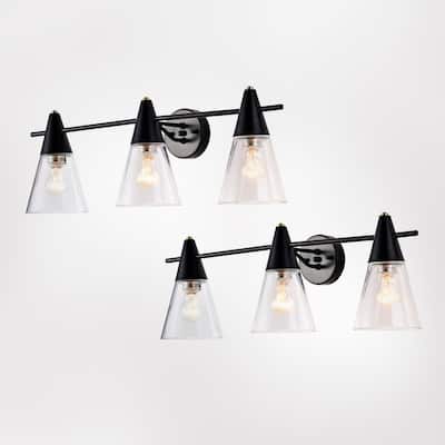 29 Inch Matte Black Wall Sconces 3-Lighted (SOLD AS A PAIR)