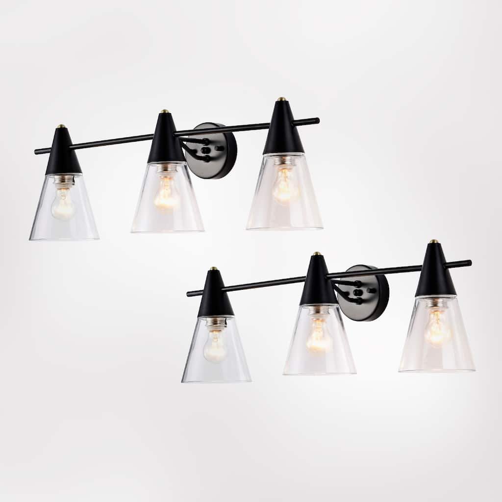 29 Inch Matte Black Wall Sconces 3-Lighted (SOLD AS A PAIR)