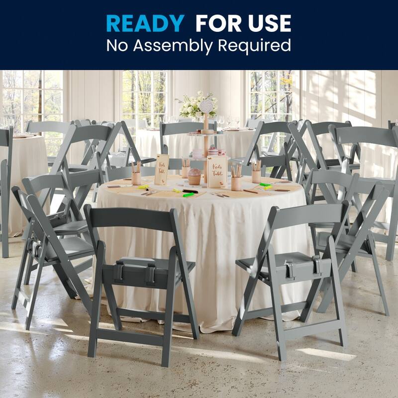 10Pk Kids Resin Folding Chair with Vinyl Padded Seat - 12.25"D x 13.25"W x 21"H