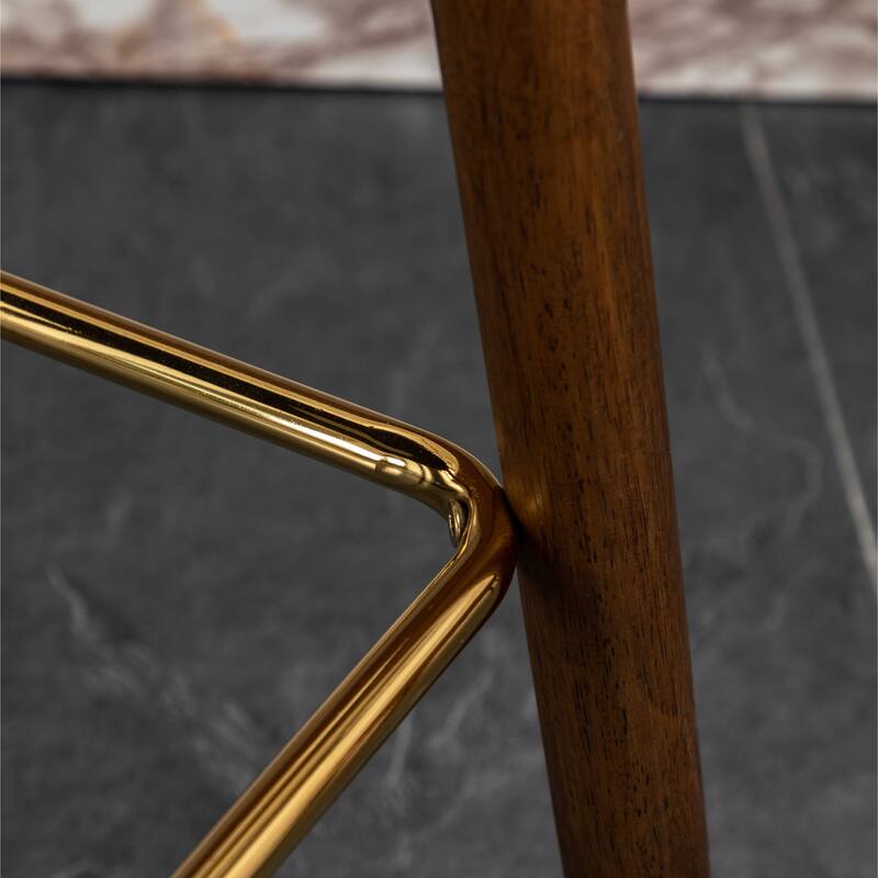 Stylish and Comfortable Counter Stool Set with Tufted Back and Nailhead Trim, Perfect for Any Kitchen or Bar Area.