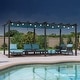 preview thumbnail 34 of 47, PURPLE LEAF Gazebo Outdoor Retractable Modern Large Size Pergola w Lights 12ft x 18ft - Light Blue
