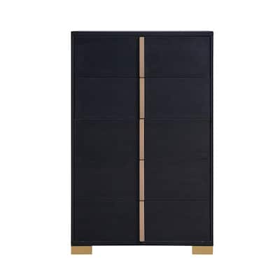 5 Drawers Wooden Chest with Metal Hardware