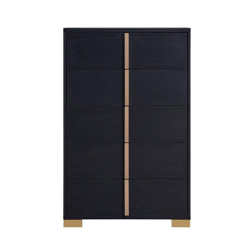 5 Drawers Wooden Chest with Metal Hardware