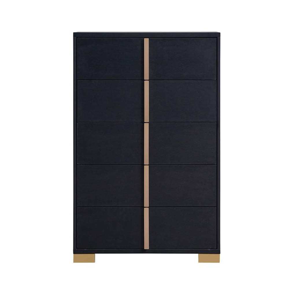 5 Drawers Wooden Chest with Metal Hardware
