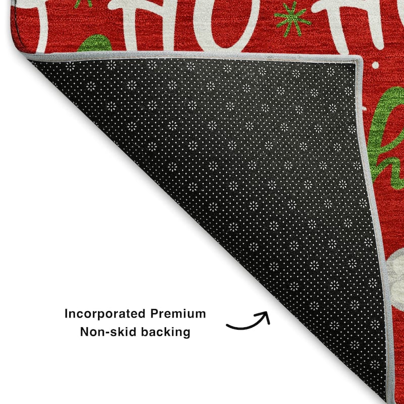 Premium Washable Super Soft Christmas Ho Ho Mayfield Rug