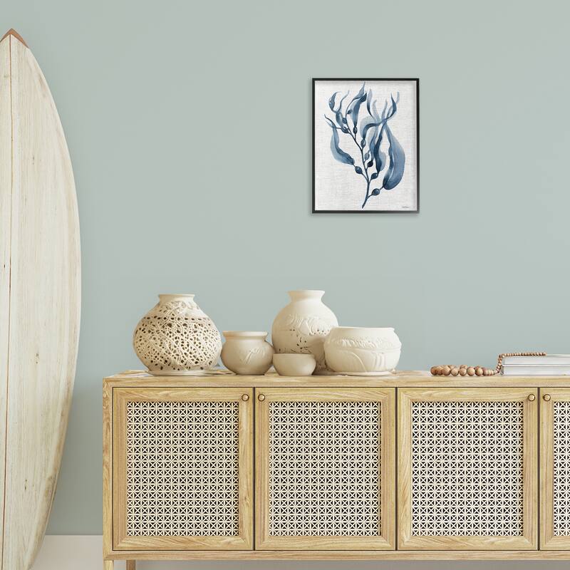 Stupell Delicate Waving Herb Leaves Framed Giclee Art Design By Carol Robinson