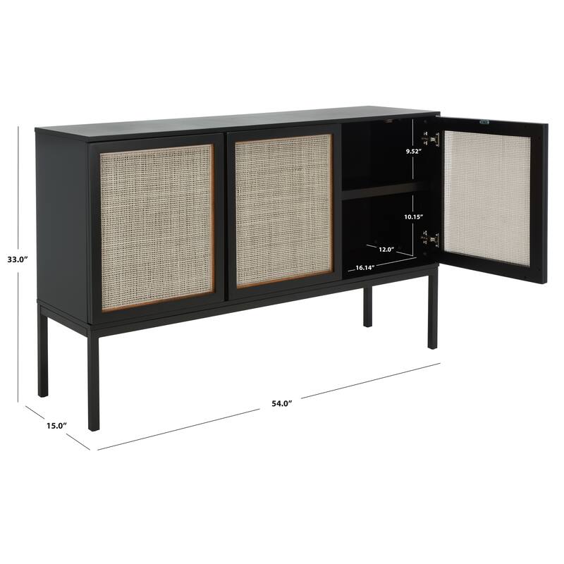 SAFAVIEH Tabetha 2-Shelf Rattan Sideboard - 54 In. W x 15 In. D x 33 In. H - 54Wx15Dx33H