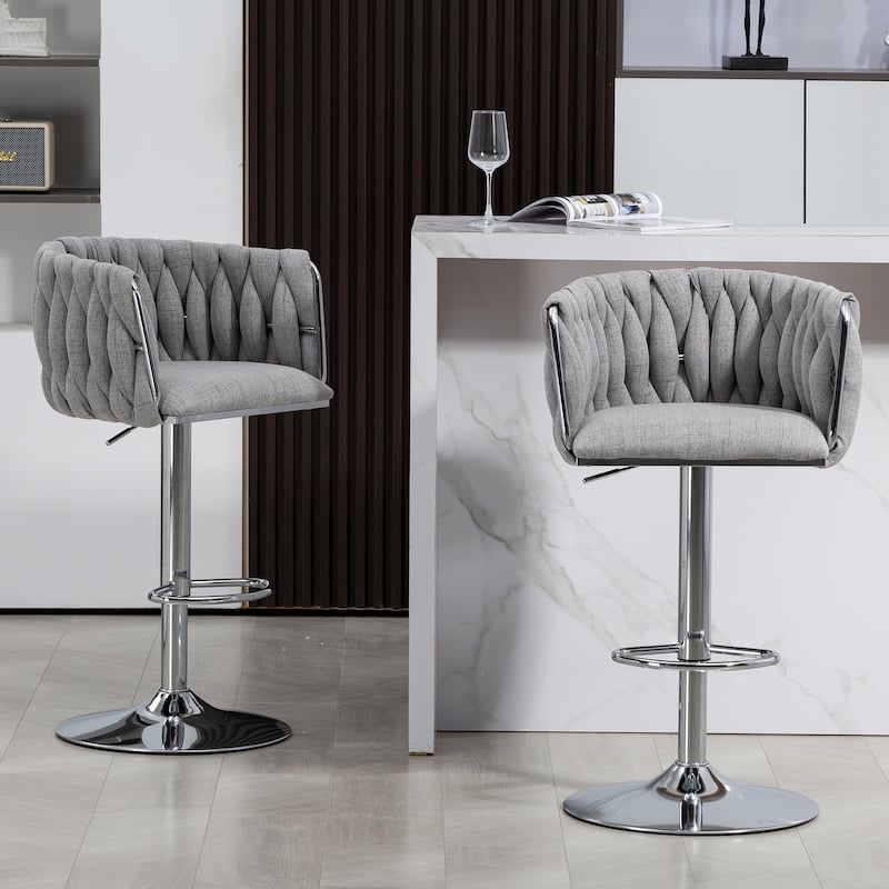 26'' Counter Height Bar Stools Velvet Kitchen Island Counter Bar Stool With Hand- Wave Back