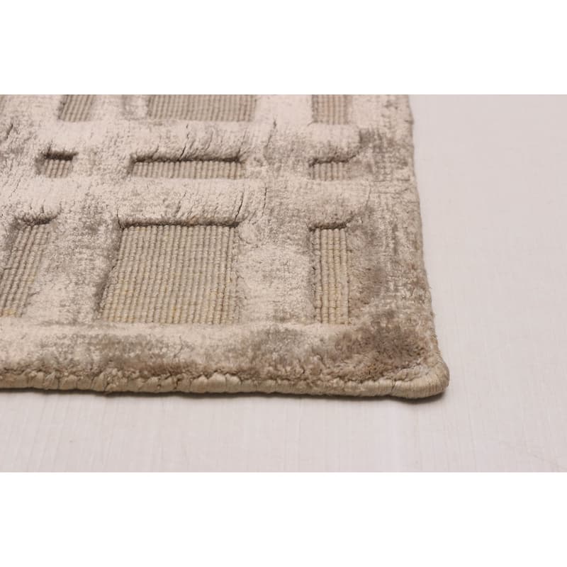 ECARPETGALLERY Hand Loomed Kashkuli Gabbeh Taupe Wool Rug - 5'4 x 7'7