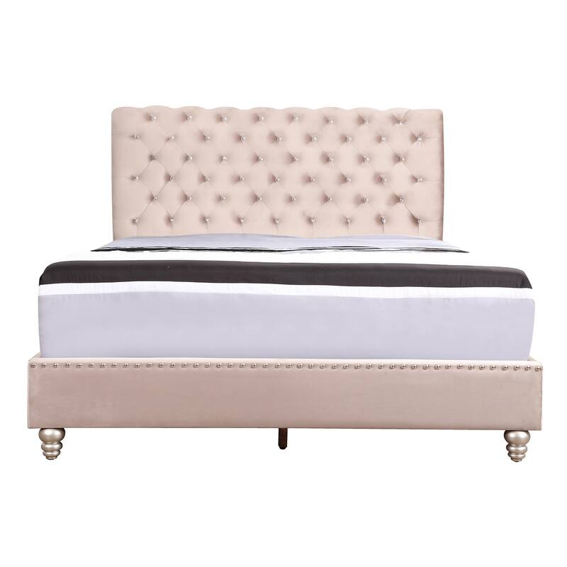 Maxx Tufted Upholstered King Panel Bed