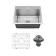 preview thumbnail 2 of 7, Karran Top Mount Stainless Steel 25 in. 16-Gauge Drop-In Single Bowl Kitchen Sink Kit - Silver