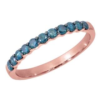 Blue Diamond Rings Online At Our Best Deals Prism Jewel 1 2ct Round Blue Color Diamond Stackable Band 2 55mm Wide