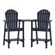 preview thumbnail 7 of 29, Rustic 2 Pieces Adirondack Chair Outdoor Barstools with Connecting Tray and Umbrella Hole