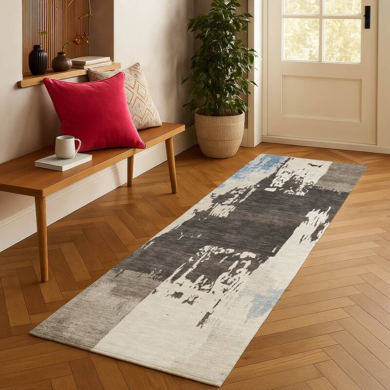 Machine Washable Indoor/ Outdoor Contemporary Fusion Chantille Rug