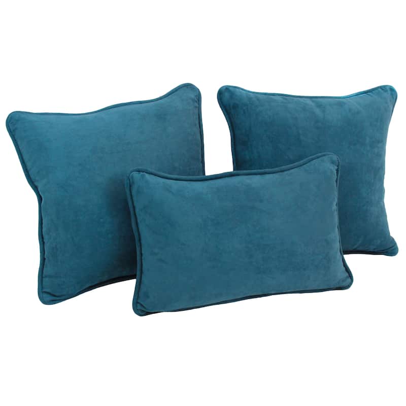 Blazing Needles Delaney 3-piece Indoor Throw Pillow Set - Teal Blue