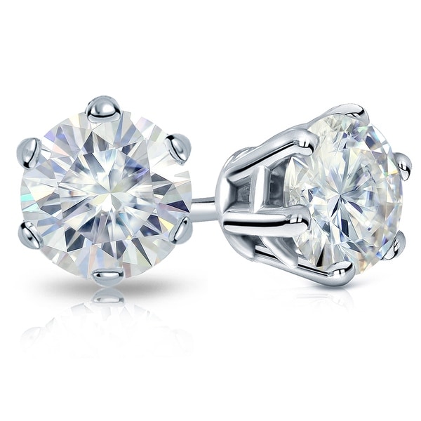 Auriya 1 1/2ctw Round Moissanite Stud Earrings 14k Gold - 5.9 mm. Opens flyout.