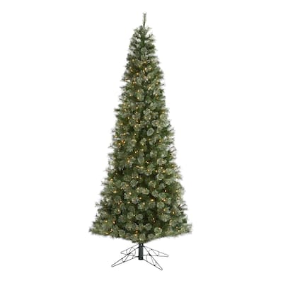 10ft. Cashmere Slim Artificial Christmas Tree with 750 Warm White Lights and 1908 Branches - Sleek Festive X-Mas Glow