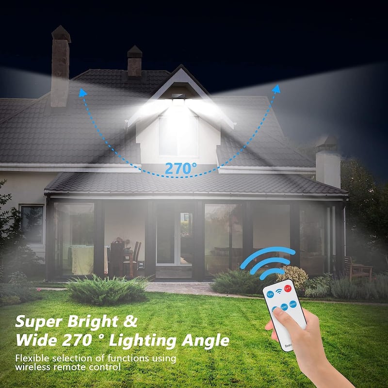 4 Heads Solar Flood Wall Lights for Outside Yard