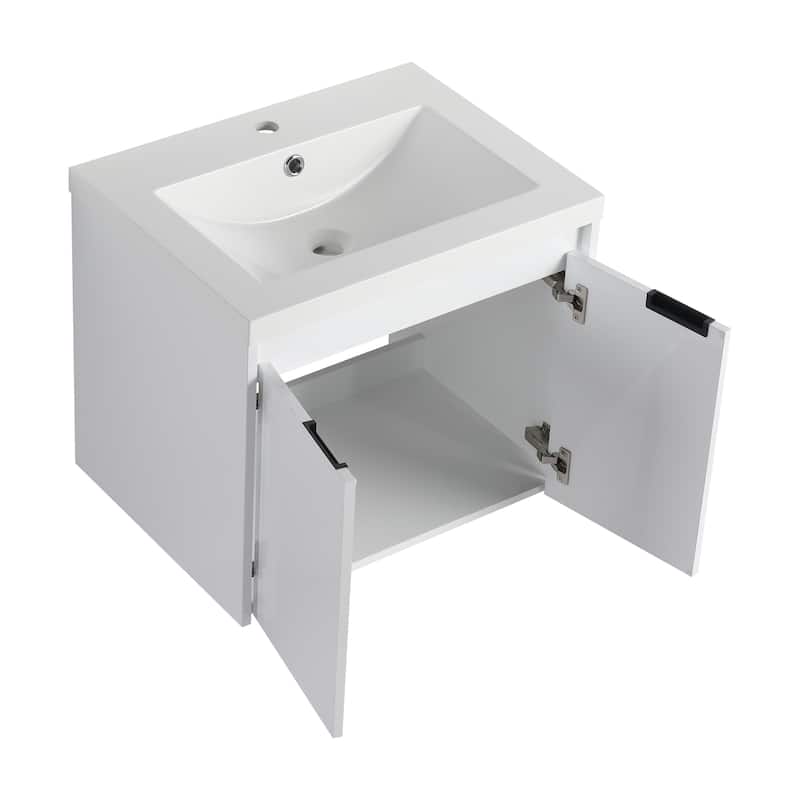 Float Mounting Bathroom Vanity With Resin Sink