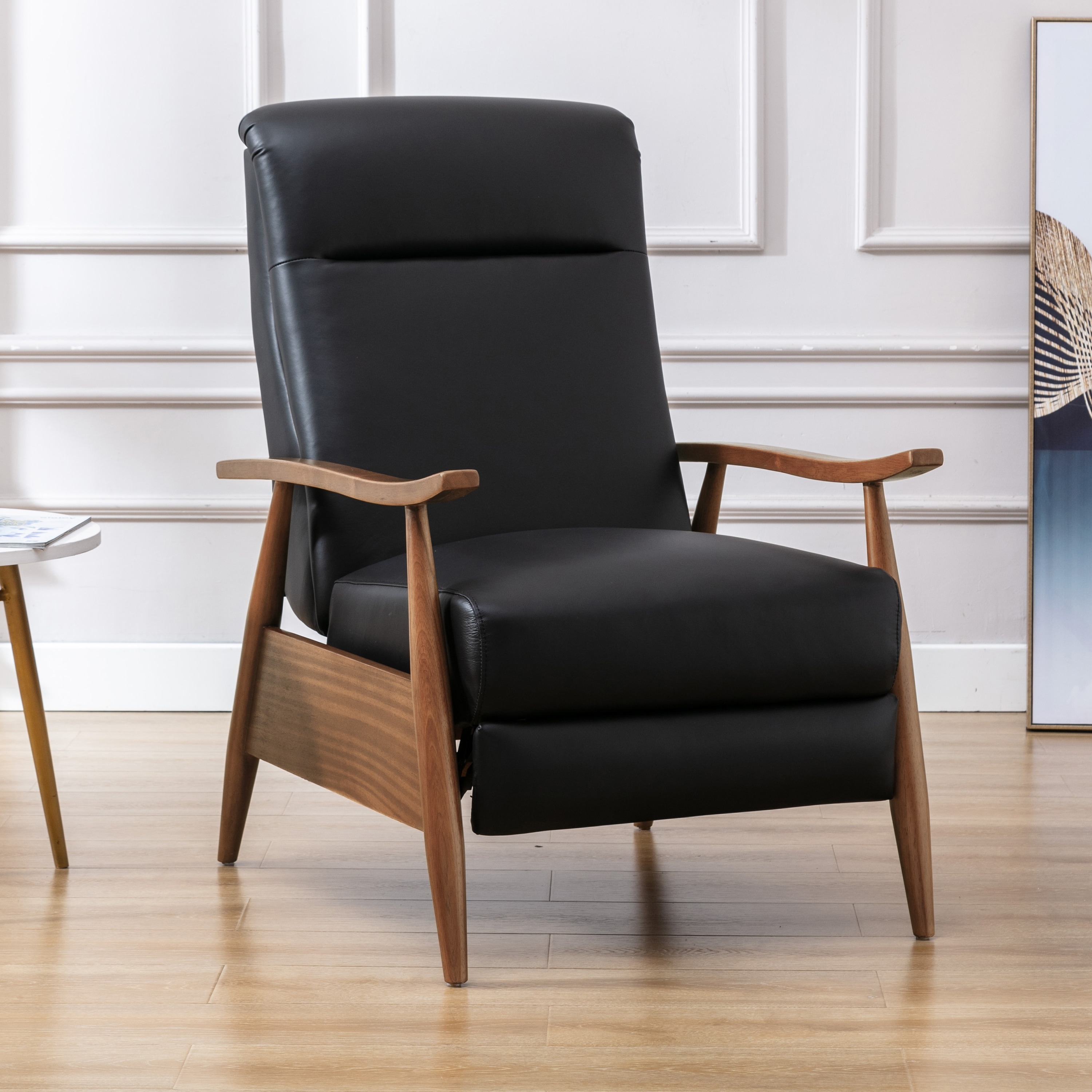 Recliner with wooden best sale arms