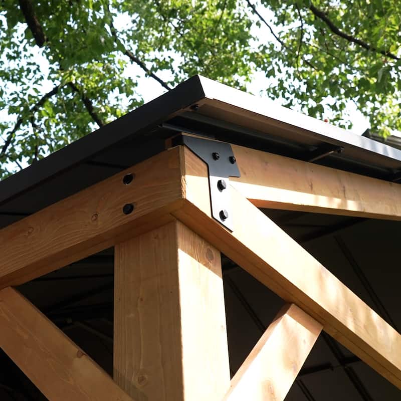 Cozywor 15 ft. x 13 ft. Outdoor Cedar Wood Patio Hardtop Gazebo