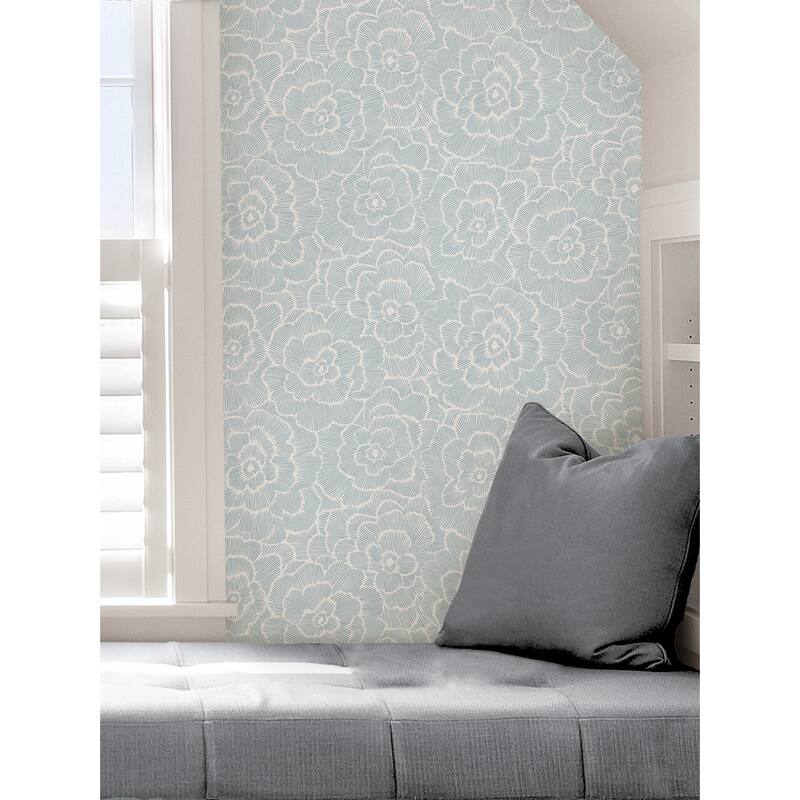 NuWallpaper Blue Saraya Peel & Stick Wallpaper - 20.5-in x 216-in