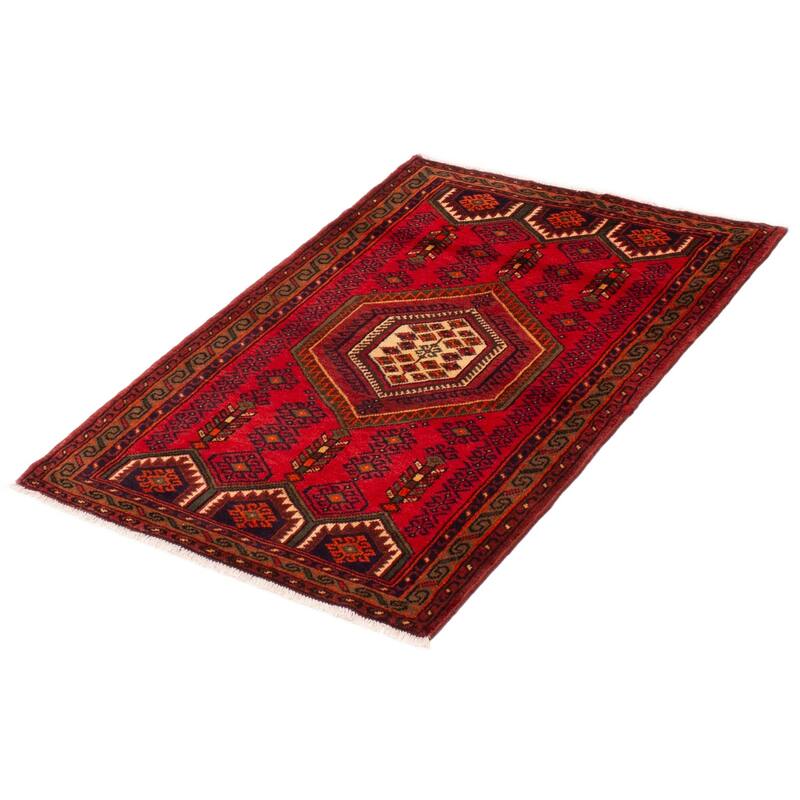 ECARPETGALLERY Hand-knotted Konya Red Wool Rug - 3'5 x 4'9