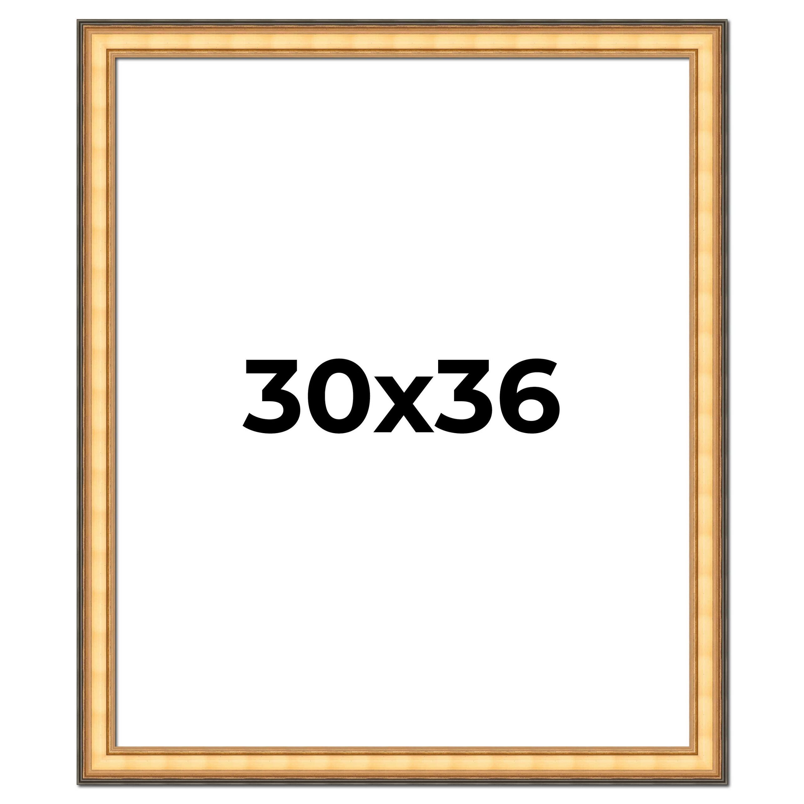 30x36 Frame Gold Plein Aire Solid Wood Picture Frame Width 2 Inches |