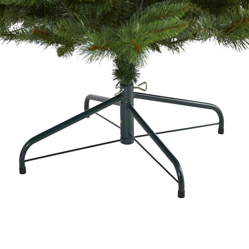 9ft Slim Artificial Christmas Tree with Lights - Pre-Lit Holiday Decor, Realistic Pine Tree for Living Room - Green - 108