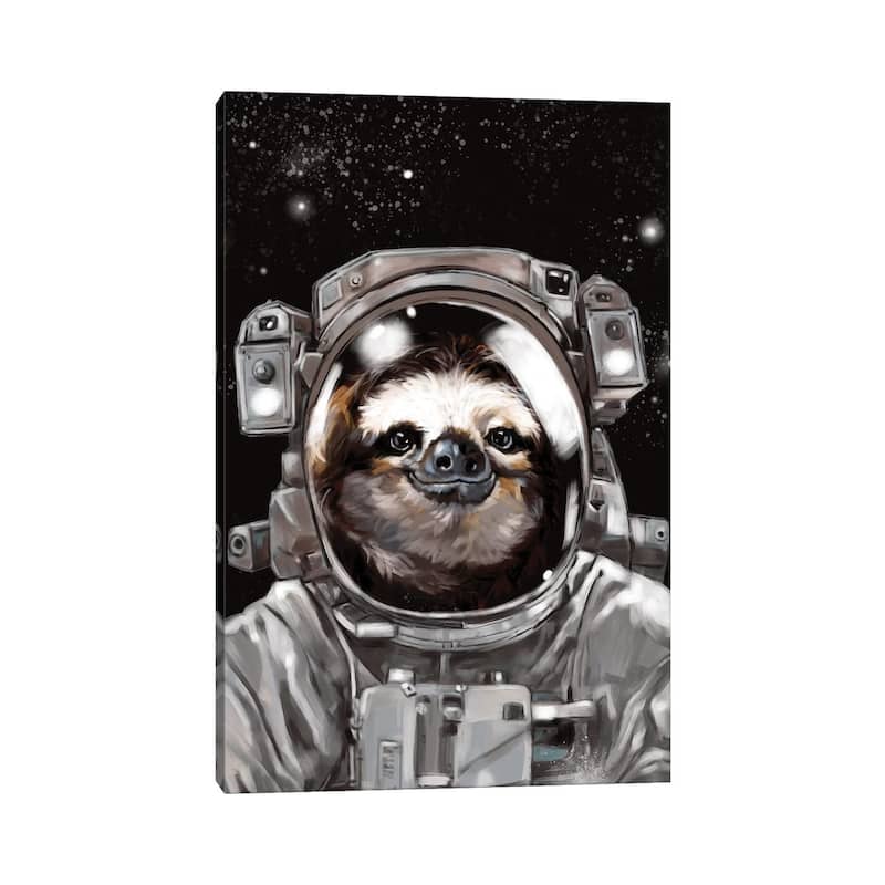 iCanvas "Astronaut Sloth Selfie" by Big Nose Work Canvas Print