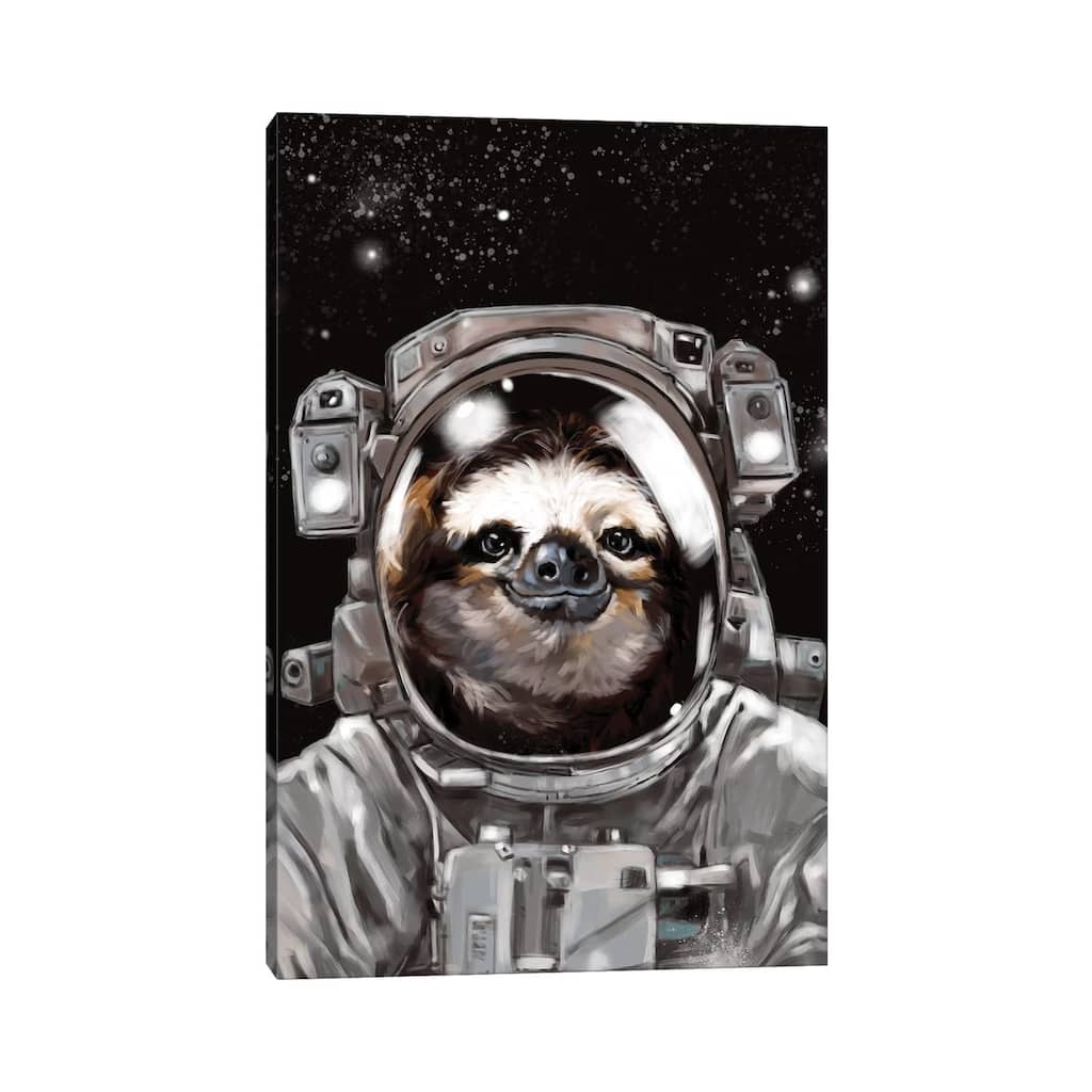 iCanvas "Astronaut Sloth Selfie" by Big Nose Work Canvas Print