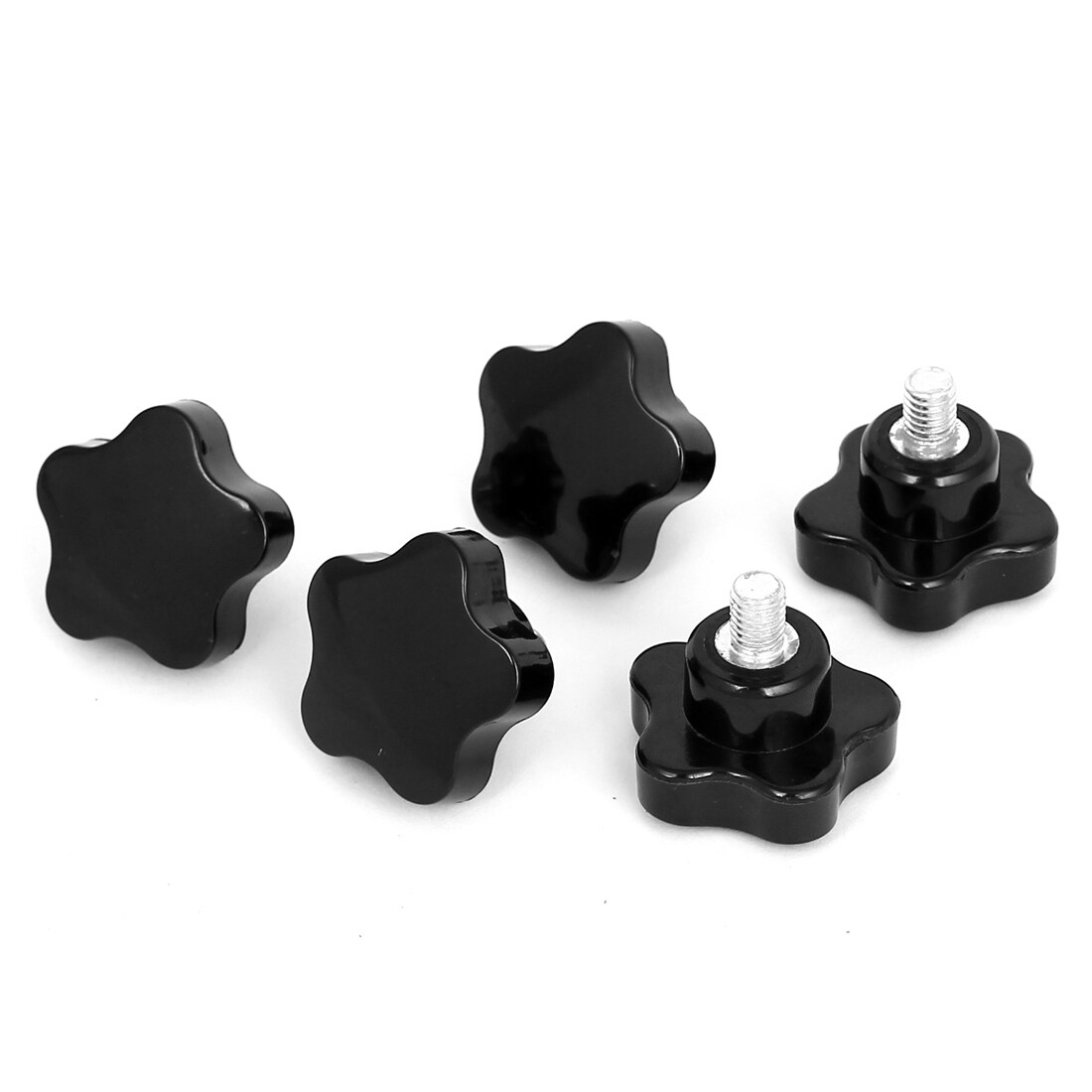 M8x10mm Thread 40mm Dia Star Head Screw Clamping Knob Grips 5Pcs