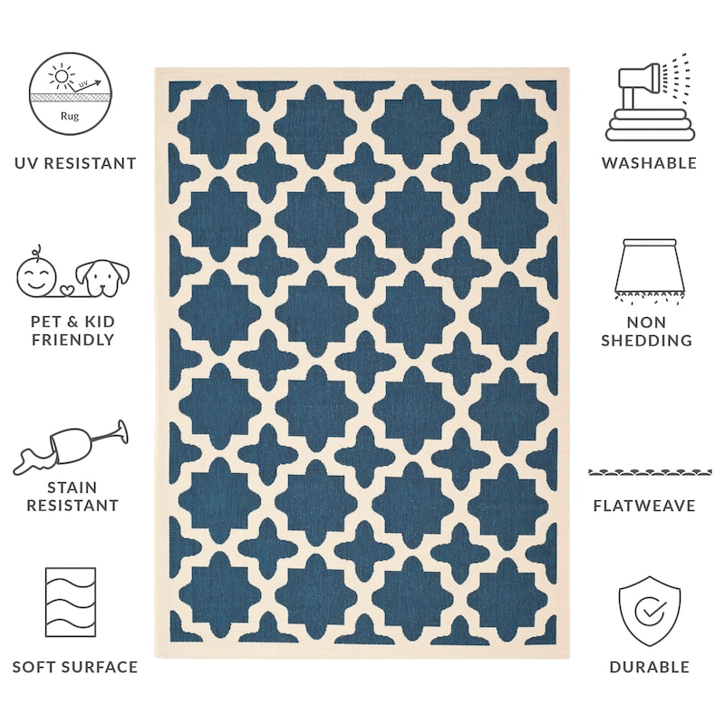SAFAVIEH Courtyard Dorthey Indoor/ Outdoor Waterproof Patio Backyard Rug