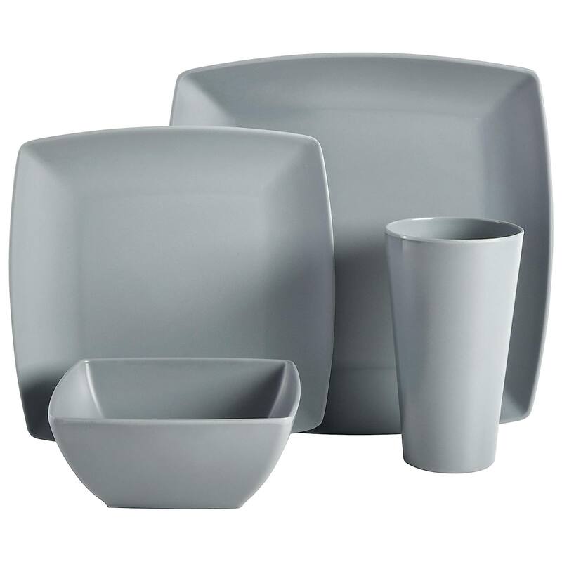 16 Piece Square Melamine Dinnerware Set