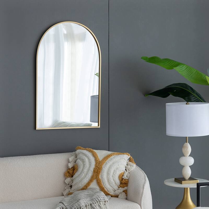 24" x 36" Arched Mirror with Metal Frame