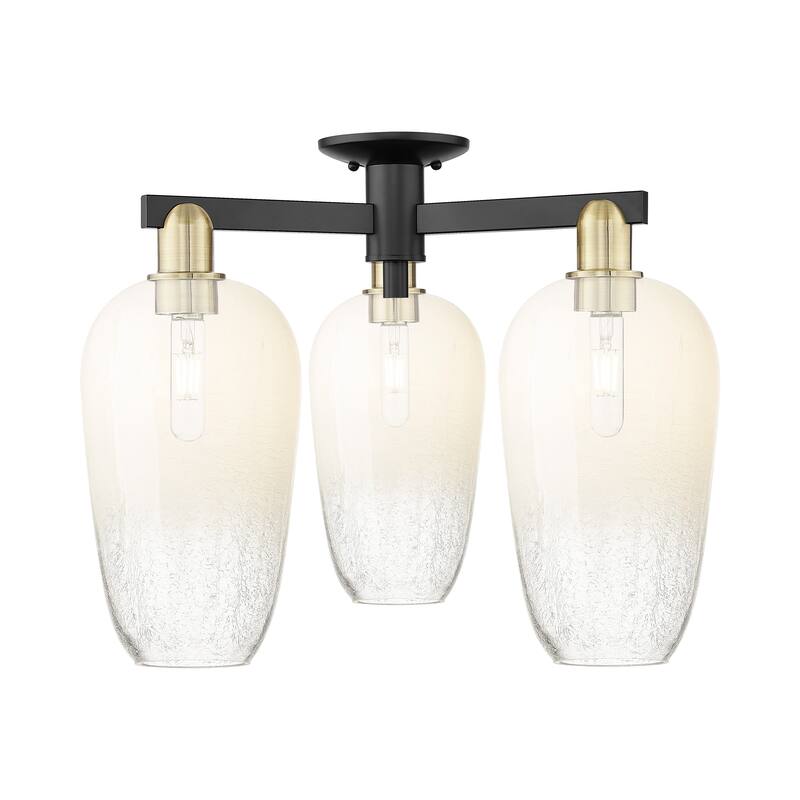 Innovations Lighting Downtown Urban - Brookhaven Flute - 3 Light 25" Semi-Flush Mount