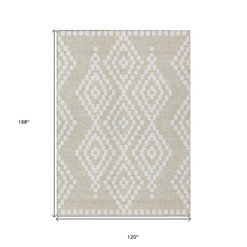HomeRoots Geometric Transitional Rectangle Outdoor Rug