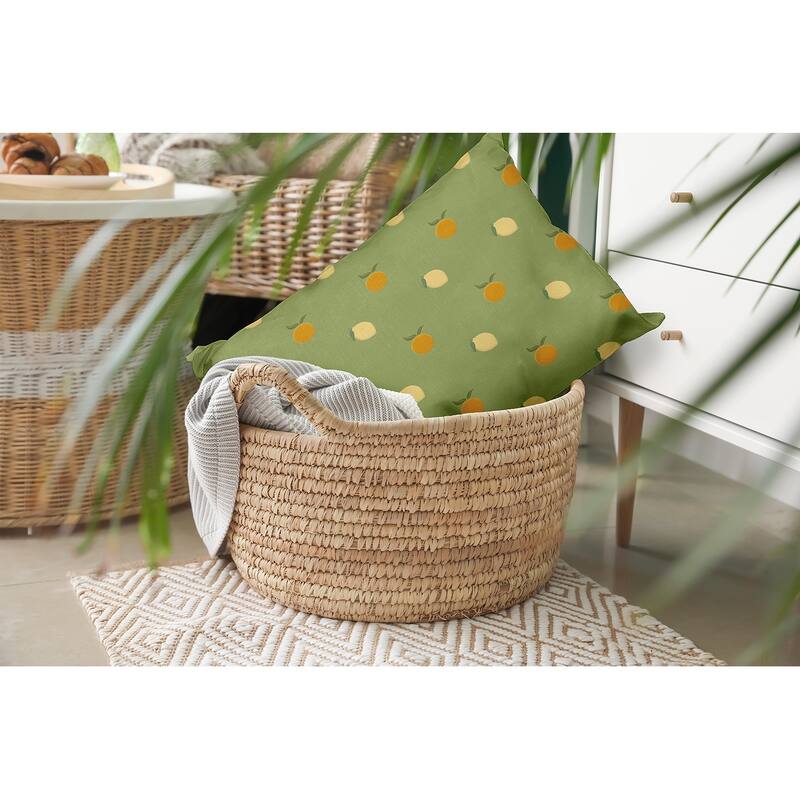 Oranges and Lemons Pattern Decorative Throw Pillow