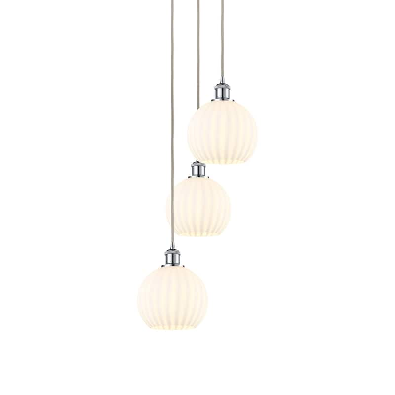 Innovations Lighting 113B-3P-31-15 White Venetian Pendant White - Polished Chrome