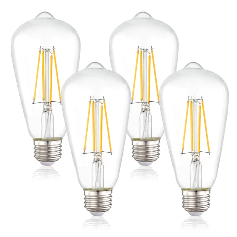 Light Society Aquella ST21 Shape LED Filament Light Bulb (Set of 4) - Clear - Clear