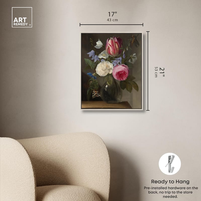 Roses and a Tulip Canvas by Art Remedy