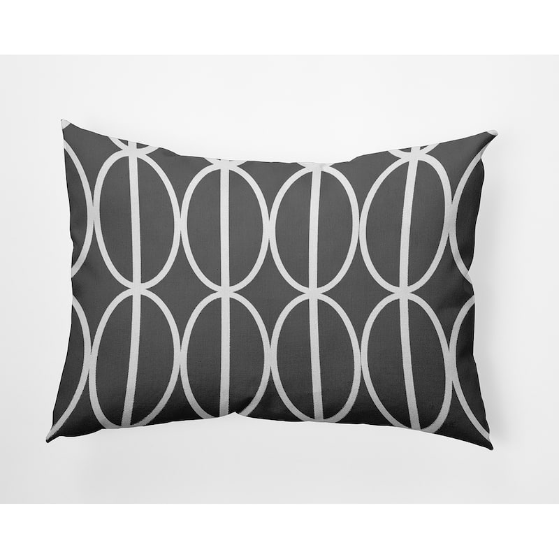Ovals Go 'Round Decorative Throw Pillow - 14" x 20" - Steel Gray