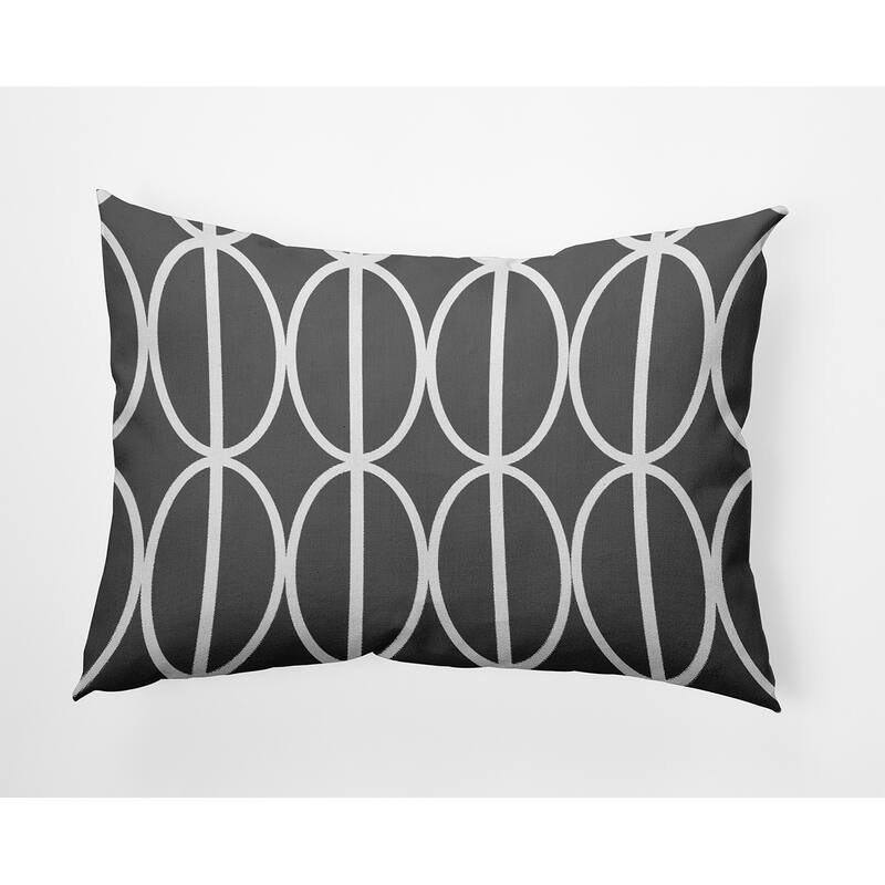 Ovals Go 'Round Indoor/Outdoor Throw Pillow - Steel Gray - 14" x 20"