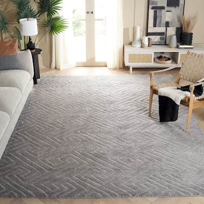 SAFAVIEH Tahoe Shag Nieki Geometric 1.2-inch Thick Rug