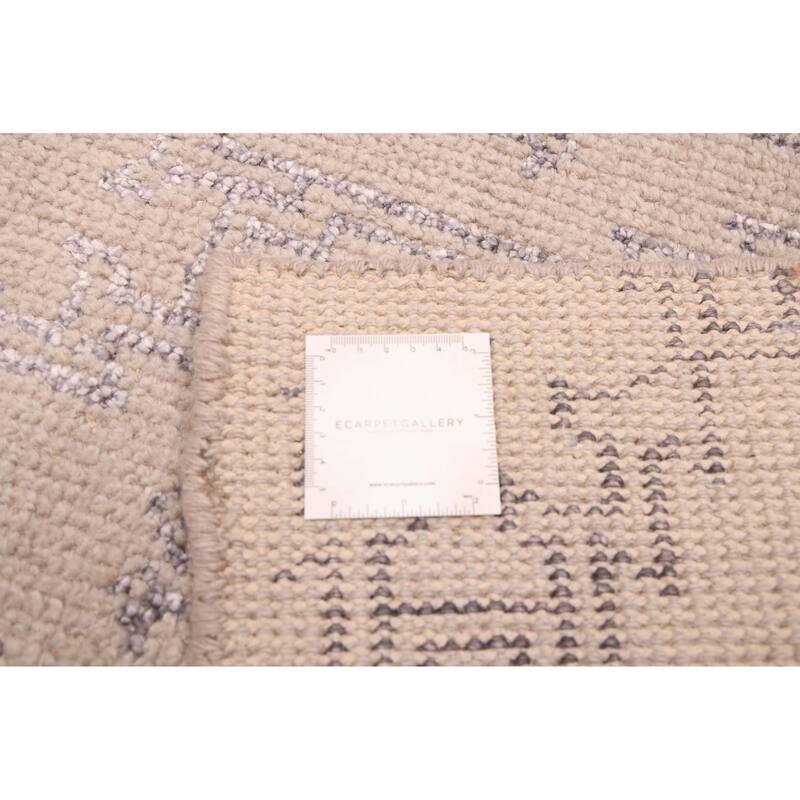 ECARPETGALLERY Hand-knotted Tangier Light Khaki Viscose, Wool Rug - 5'4 x 7'7