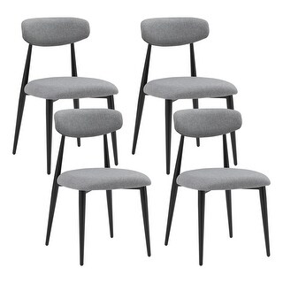 Set of 4 Dining Chairs with Upholstered and Metal Frame - Bed Bath ...